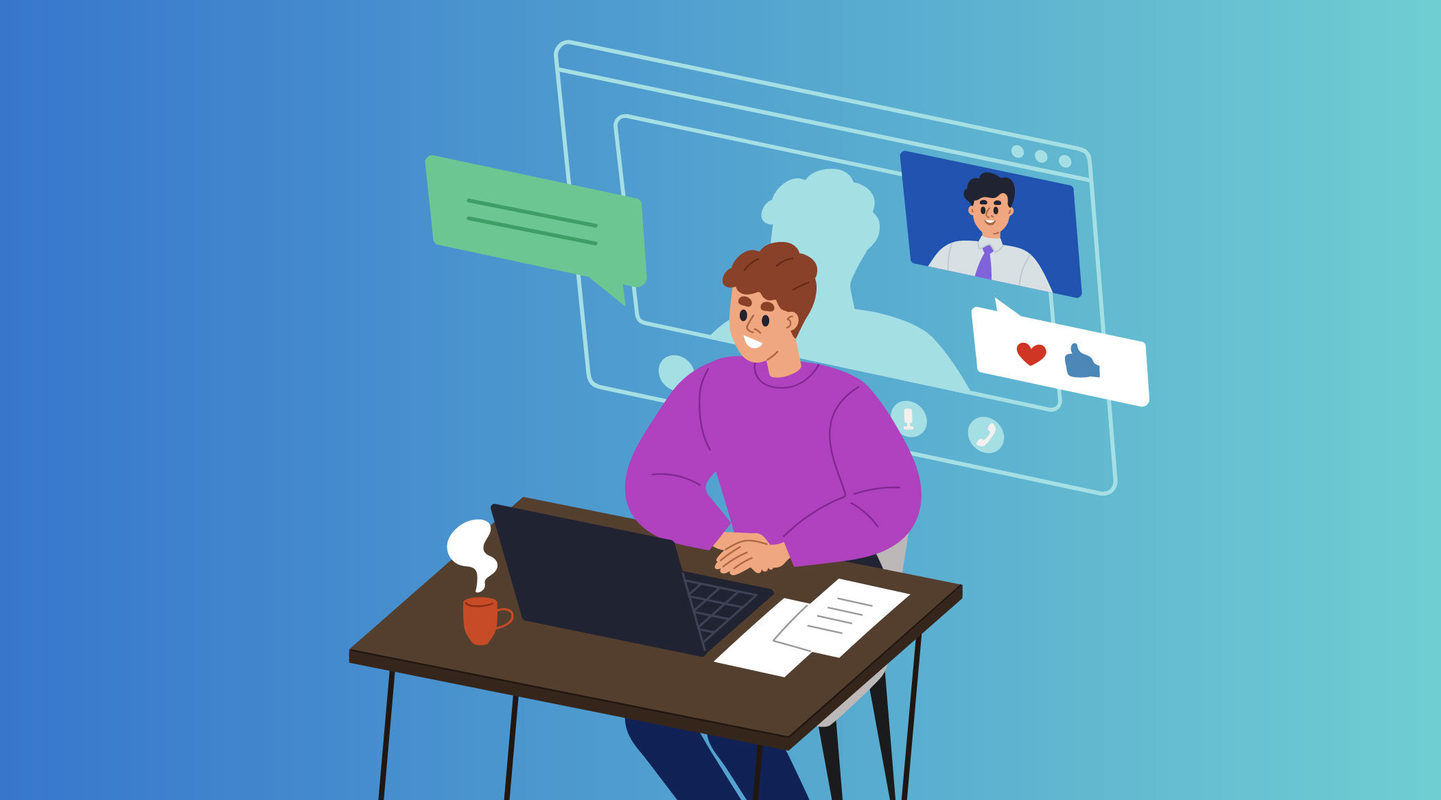 event organizer using a hybrid event platform to plan an event