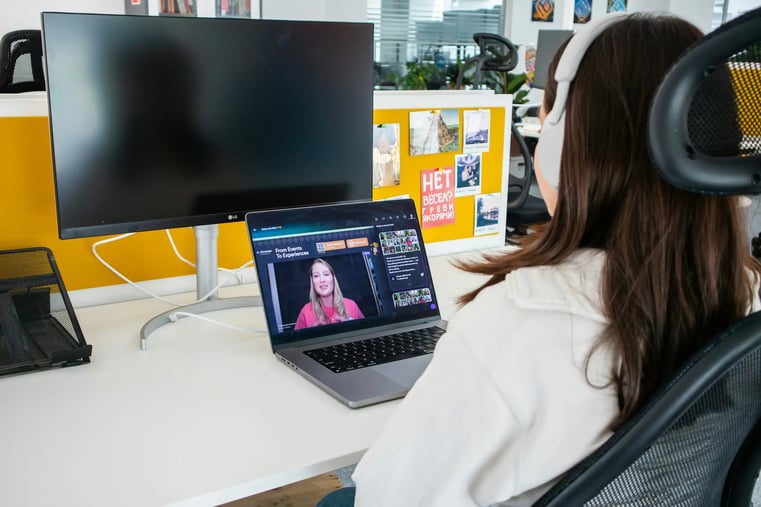 person watching online event