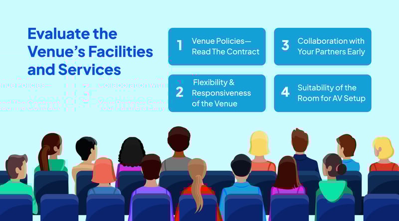audience evaluating event venues keeping 4 tips in mind