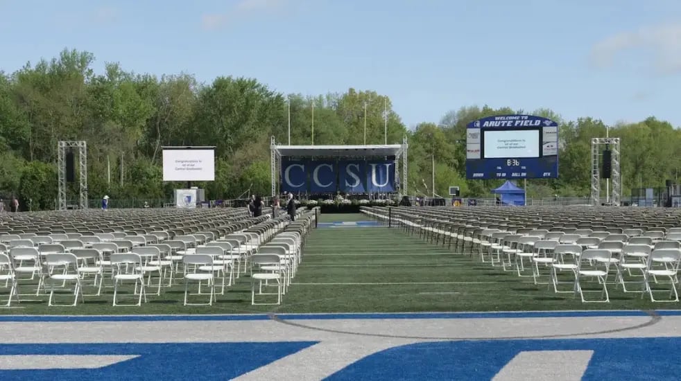 CCSU commencement setup